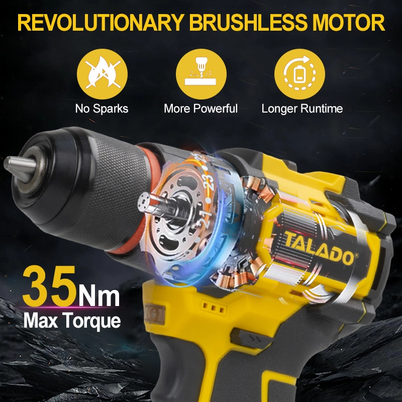 16.8V Brushless Cordless Drill 35N.M жогорку моменттүү колдук бургулоочу үйдү өз алдынча оңдоо үчүн