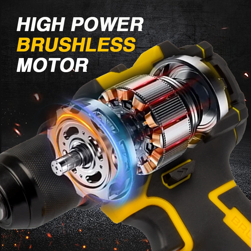 21V Brushless Cordless Drill Driver 35N.M Жогорку Torque Күнүмдүк оңдоо &amp; Ремонттоо үчүн Батарея кубаттуу бургулоо